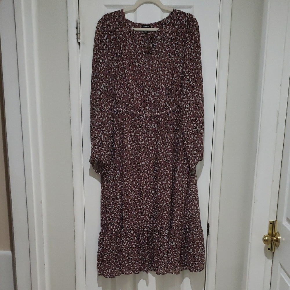 Elegant Mixed Print Plus Size Dress